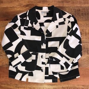 VTG black & white graphic jacket size medium